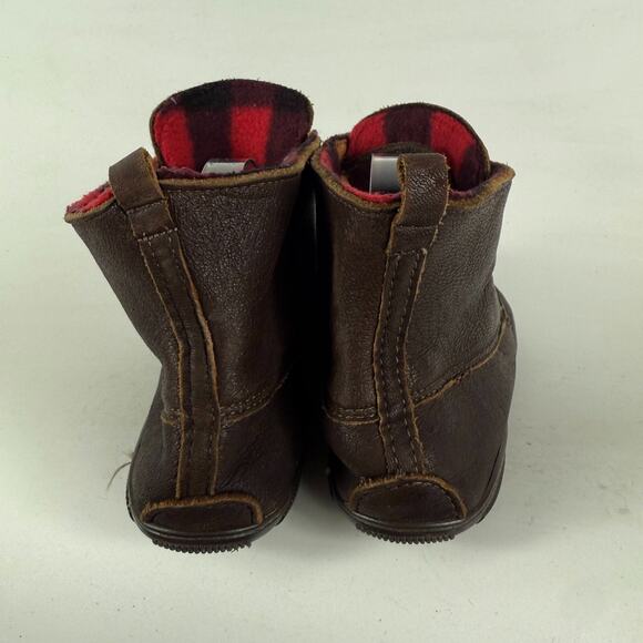 Bick Moose Ankle Boots Women's 9 Brown Leather Lace-Up Mid Top Round Toe - Picture 7 of 11